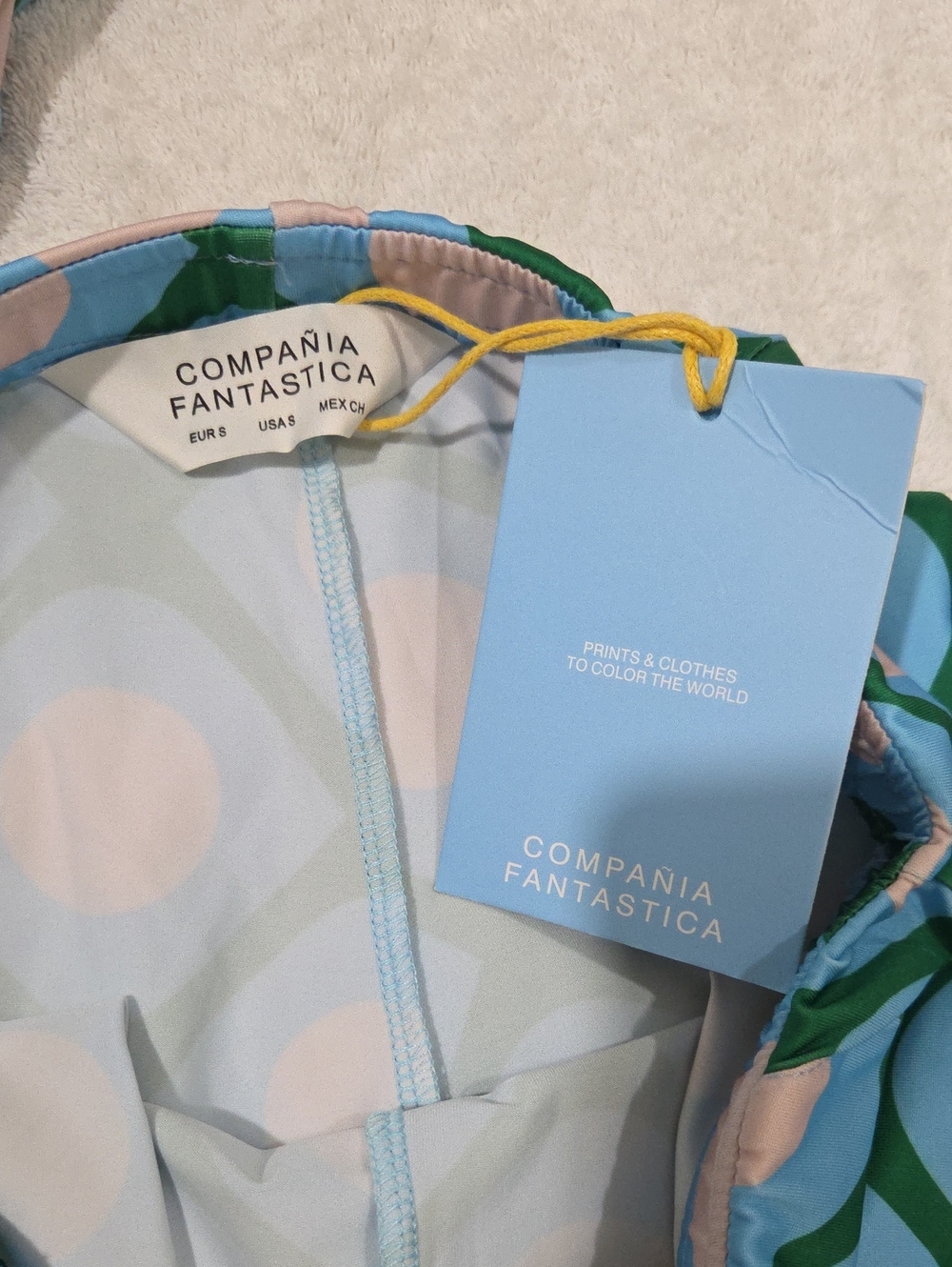 NWT Compania Fantastica Retro One Piece Swimsuit Wide Leg Pants Set Small - Picture 5 of 14